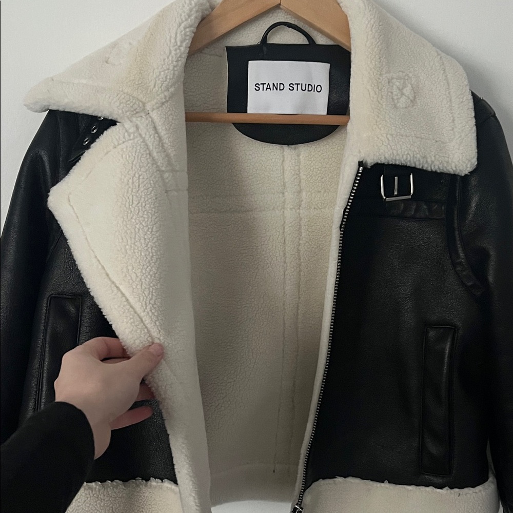 Stand Studio Leather Shearling Jacket - image 4